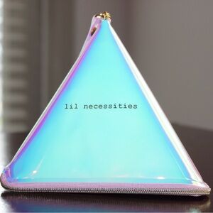 Mini Bag Keychain Iridescent Triangle Necessities Bag Charm Pink Blue Multicolor
